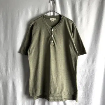 90년대 J.CREW 자이언트 택 헨리넥 티셔츠 S 헤더 그린