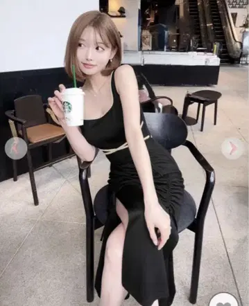 Rady 바이컬러 맥시 원피스 블랙