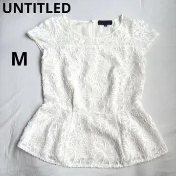 UNTITLED 언타이틀 페플럼 블라우스 레이스 꽃무늬 화이트