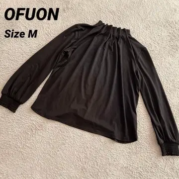 OFUON 오프온 개더 블라우스 셔링 티셔츠 38 M 블랙