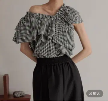 로리즈팜 아지메 프릴 개더 SS 체크