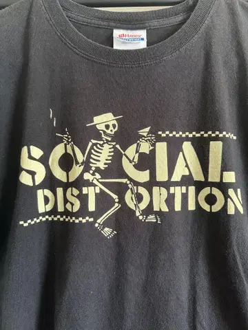 Social Distortion 티셔츠 블랙 Hanes 밴딩 티셔츠