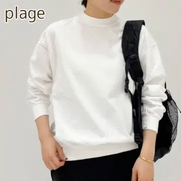 plage 스웨트 T 트레이닝복 맨투맨 티셔츠 컷소 화이트 일본제
