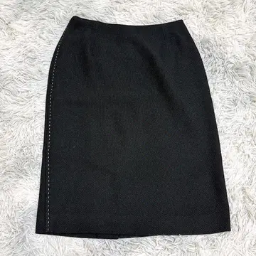 J&R 여성용 미디 스커트 S 타이트 무지 블랙 일본제