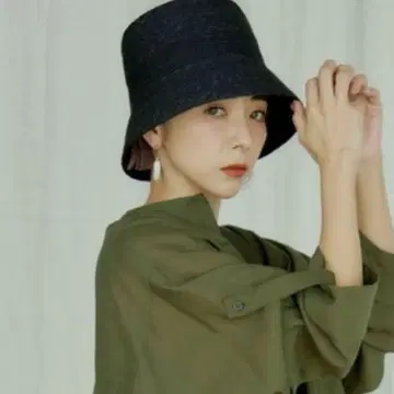 택 포함 미사용 새상품 UN3D 썸머 버킷햇 블랙 프리 천연 초목