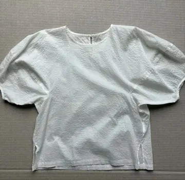 LAUTREAMONT 반팔 벌룬 슬리브 셔츠 화이트