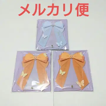 후쿠야 아크릴 프레임 리본 파피용 포토카드 오렌지 스카이블루