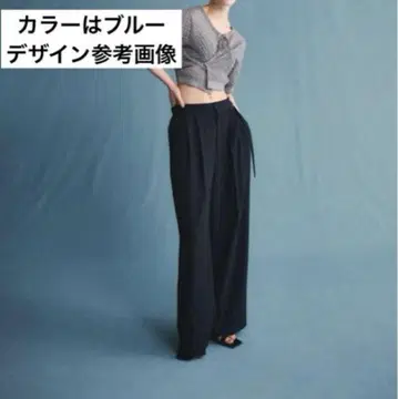 [새상품급] 24SS 프레이 아이디 더블 벨트 와이드 팬츠 블루