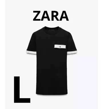 ZARA 자라 새상품 대비 비쥬 트림 티셔츠 L