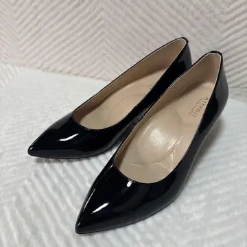 아테니아 일본제 3E 블랙 스틸레토 펌프스 힐 5cm