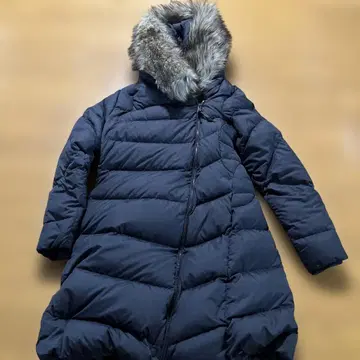 PORO 블랙 후드 부착 다운 자켓