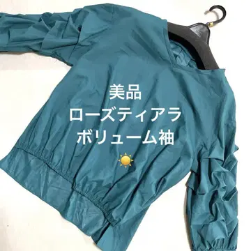 새상품급 빅 사이즈 로즈 티아라 여름 볼륨 소매 블라우스 슬림