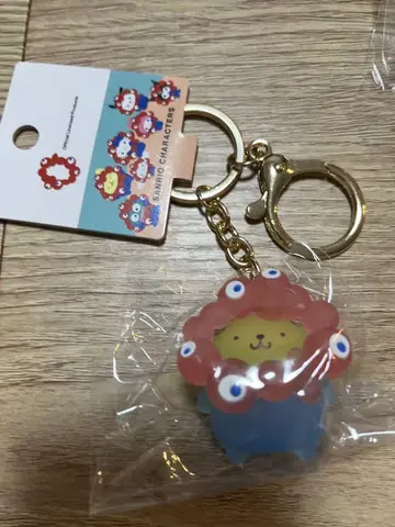 만박 산리오 밋밋한 입체 클리어 컬러 키링 폼폼푸딩