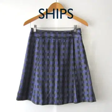 새상품급 SHIPS / 쉽스 체크 미디 스커트 S