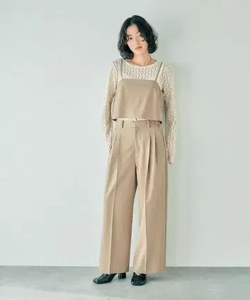 LEPSIM TR 턱 팬츠 샌드베이지
