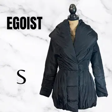 [ EGOIST ] 볼륨 다운 코트 자켓 경량 벨트 블랙 S