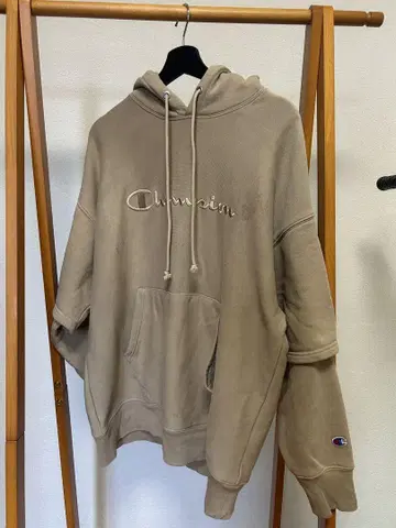 Champion 베이지 후드티 구제 의류