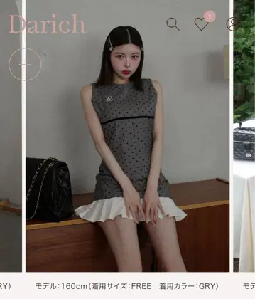 Darich 플로키 도트 슬리브리스 미니 원피스