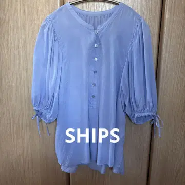 SHIPS 스카이블루 5부 소매 셔츠