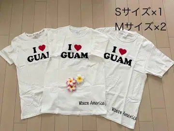 I LOVE GUAM 티셔츠 S M 하이비스커스 포함