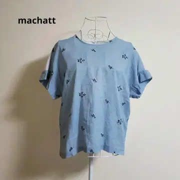 machatt 이소재 꽃무늬 자수 반팔 티셔츠