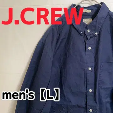 Y372 [ J.CREW ] 코튼 슬림 긴팔 무지 셔츠 [ L ] 네이비