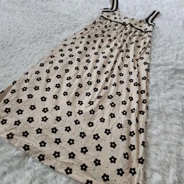나루에 문탱 원피스 롱 캐미 꽃무늬 M 베이지 면 100
