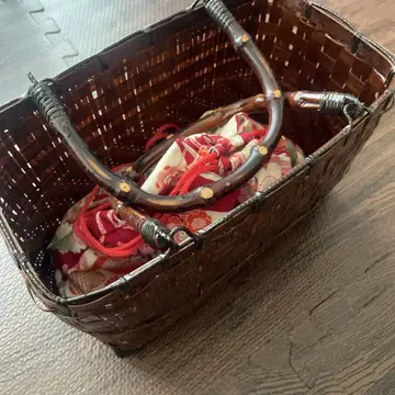 바스켓백 바스켓백 기모노 가방 꽃무늬 복조리 포함 유카타용