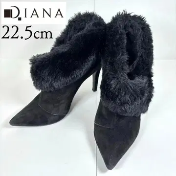 [ 새상품급 ] DIANA 다이애나 22.5 퍼 숏부츠 부티 블랙