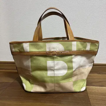BALLY 발리 토트백 캔버스 비닐 로고 백 그린