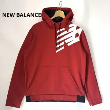 NEW BALANCE 뉴발란스 빅 로고 프린트 후드티 레드 L