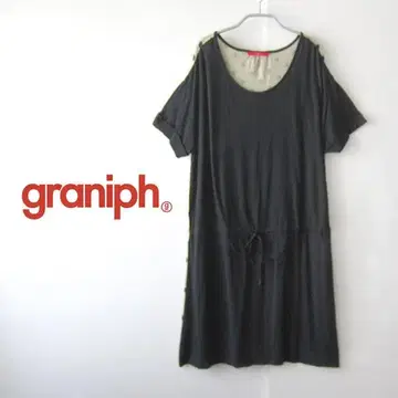 새상품급 graniph / 그라니프 도트 / 무지 절개 티셔츠 원피스 F