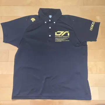 DESCENTE 블랙 피케 셔츠 O