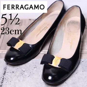 Ferragamo 페라가모 23 바라 리본 가죽 펌프스 블랙