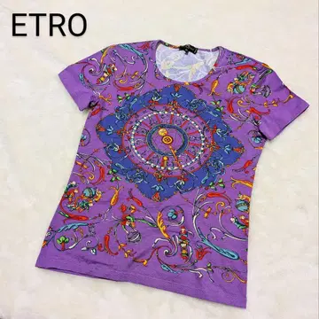 ETRO 에트로 신비 프린트 반팔 티셔츠 퍼플 size 46 컨디션 최상