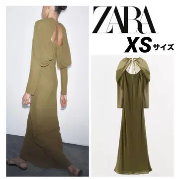 [새상품 미사용 택 포함] ZARA XS 케이프풍 조젯 원피스
