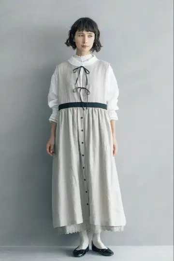 사만사 모스모스 카즈미 씨 콜라보 멀티 린넨 점프스커트