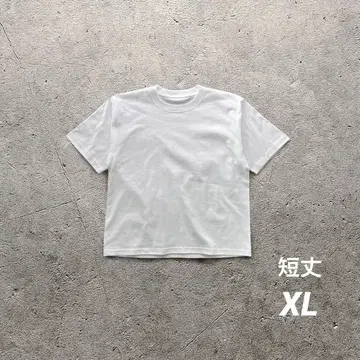 컴팩트 티셔츠 박스 실루엣 90년대 화이트 XL