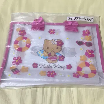 산리오 일광화상 키티 복권 클리어 토트백