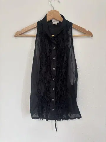 ANTONIO BERARDI 블랙 슬리브리스 셔츠