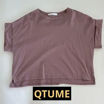 QTUME 쿠튐 오버사이즈 티셔츠 모브색 슬릿 디자인