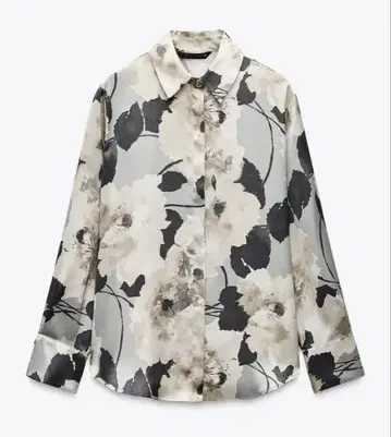 [ ZARA ] SATIN EFFECT PRINTED SHIRT