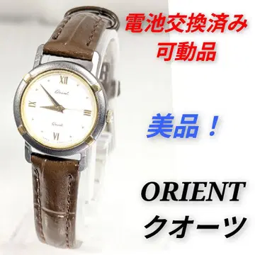 ORIENT 쿼츠 여성용 배터리 벨트 교환 완료 작동품 O-04 새상품급
