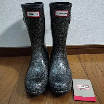 새상품 박스 있음! HUNTER 레인부츠 글리터 블랙 25cm