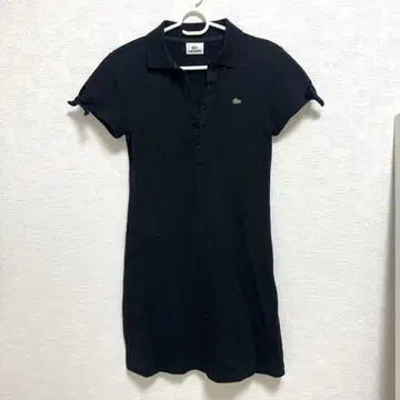 LACOSTE 반팔 미니 원피스 블랙
