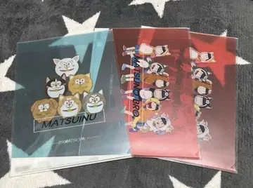 오소마츠상 마츠이누 클리어 파일 3개 세트 빨강 파랑