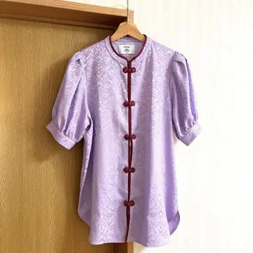 jouetie 볼륨 슬리브 차이나 셔츠