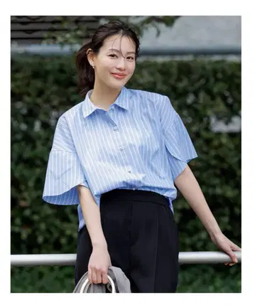 anySiS 반팔 셔츠 스트라이프