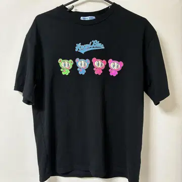 엔젤블루 35주년 네온 컬러 티셔츠 블랙 사이즈 M