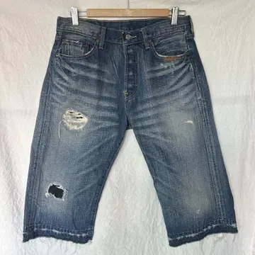 [ Levi's 501 ] y2k 데미지 가공 하프 팬츠 W30 L15